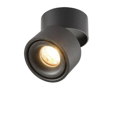 spot led aplicat 12w 80lm w negru 3000k bridgelux cip reglabil