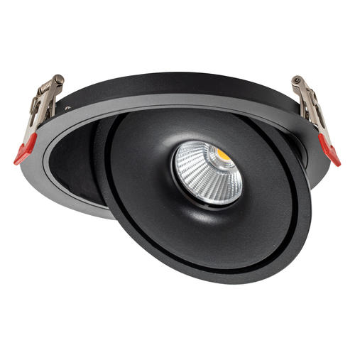 spot led cob 10w rotund rotativ negru 100lm w cct bridgelux