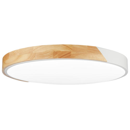 aplica led 48w 75lm w alb lemn corp cct telecomanda