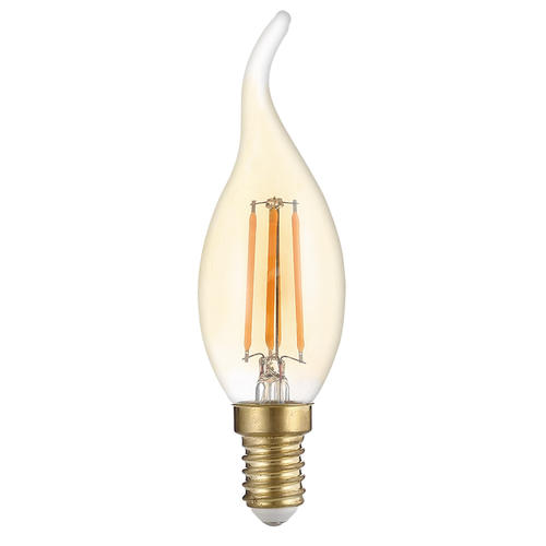 bec led lumanare c35 4w 400lm e14 2700k filament amber dimabil