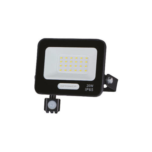 proiector led 20w cu senzor negru smd 1800lm 120 ip65 6000k cablu 15cm