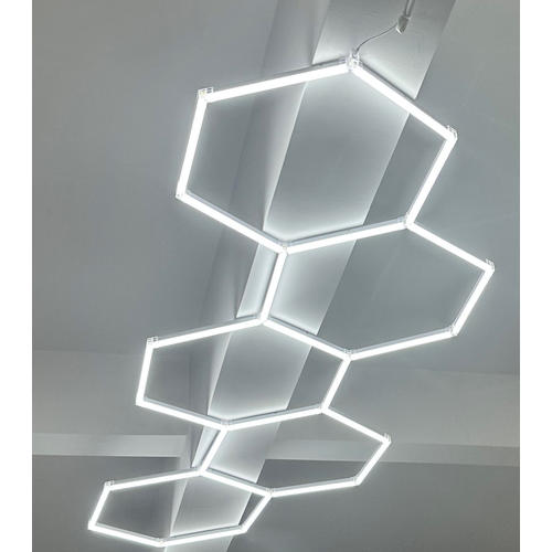 set de iluminat led hexagonal 5 hexagoane 203w 120lm w 165 26dc5v cu accesorii 6000k