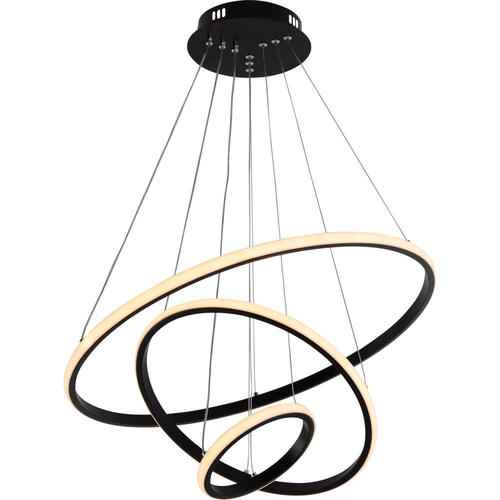 lustra led suspendata dimabila cu telecomanda 78w 4480lm negru