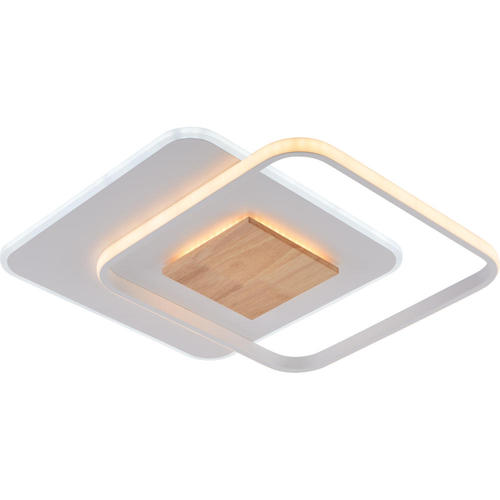 lustra led dimabila cu telecomanda 60w 5180lm alb lemn
