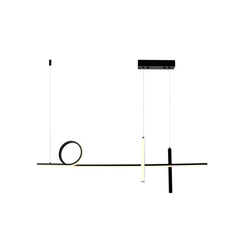 lustra led suspendata 24w 1920lm negru alb 3000k