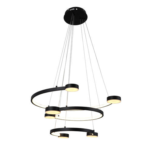 lustra led suspendata 40w 3200lm negru 3000k
