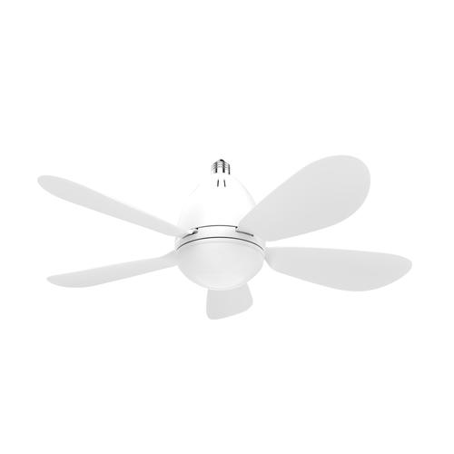 plafoniera led cu ventilator si soclu e27 12w 3cct 960lm 100 26dc5v alb telecomanda
