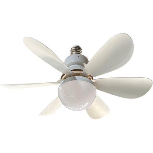 plafoniera led cu ventilator si soclu e27 12w 3cct 960lm 85 26dc5v alb telecomanda