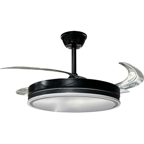 plafoniera led cu ventilator 36w 3cct 2880lm 100 240v negru telecomanda