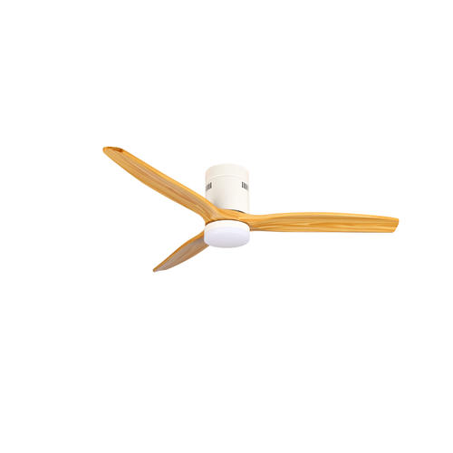 plafoniera led cu ventilator 18w 3cct 1440lm alb lemn telecomanda
