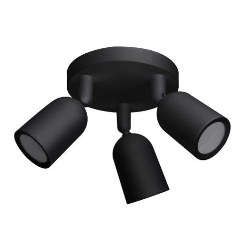 corp spot led plastic negru 3 gu10 ip20