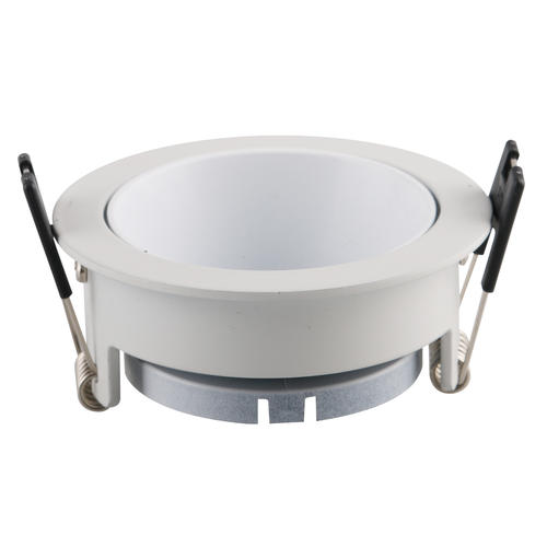 corp spot led aluminiu rotund corp alb reflector alb gu10 ip20