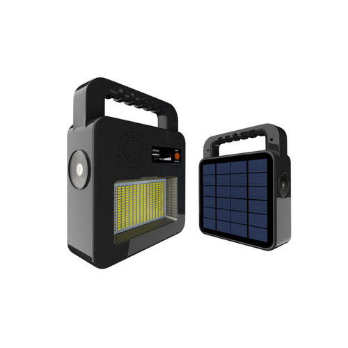 lampa portabila solara cu difuzor bluetooth 37v 6ah 3w 400lm ip44 negru