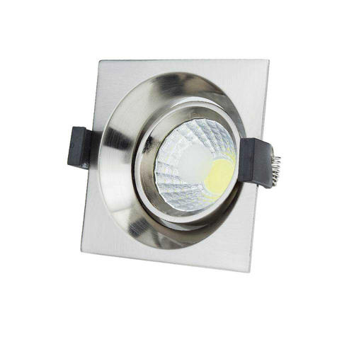 spot led 8w patrat cob orientabil 6000k inox