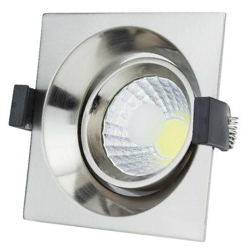 spot led 8w patrat cob orientabil 4500k inox