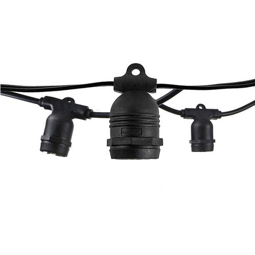 ghirlanda pentru exterior negru 15buc e27 ip65 144m socluri fixe