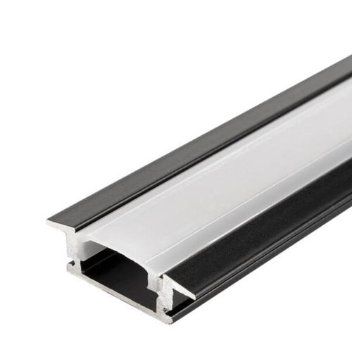 profil aluminiu banda led corp negru dispersor alb l 2m integrat