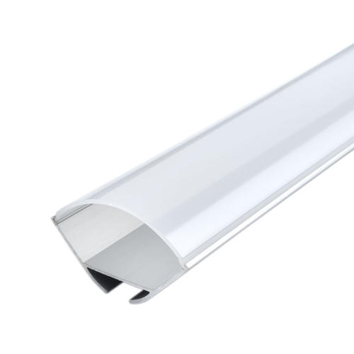 profil aluminiu unghi banda led corp gri dispersor alb l 2m 23 5 mm x 23 5 mm