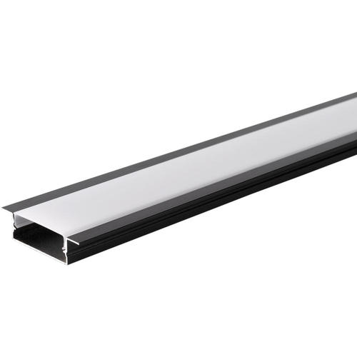 profil aluminiu banda led corp negru dispersor alb l 2m 41x10mm