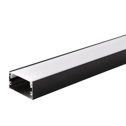 profil aluminiu banda led corp negru dispersor alb l 2m 40x20mm