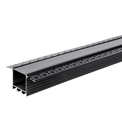 profil aluminiu banda led corp negru dispersor negru l 2m 715x35mm