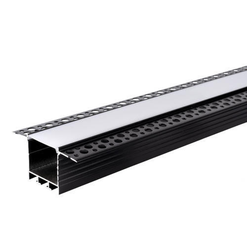 profil aluminiu banda led corp negru dispersor alb l 2m 715x35mm