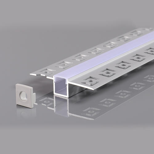 profil aluminiu banda led corp gri dispersor alb l 2m 56x15x15mm