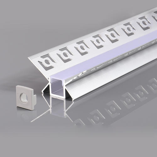 profil aluminiu banda led corp gri dispersor alb l 2m 48x28mm