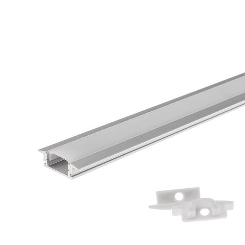 profil aluminiu banda led gri 6 mm l 2m incastrat