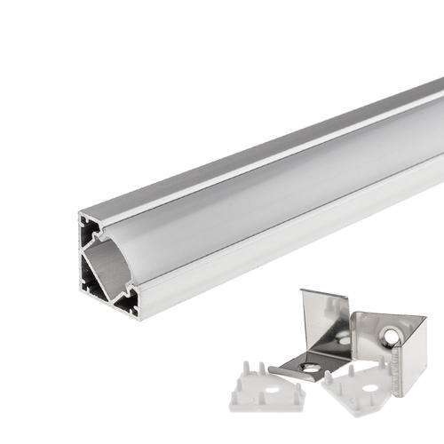 profil aluminiu banda led gri 18 mm unghi l 1m
