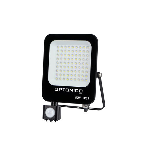 proiector led 50w cu senzor negru smd 4500lm 90 ip65 6000k