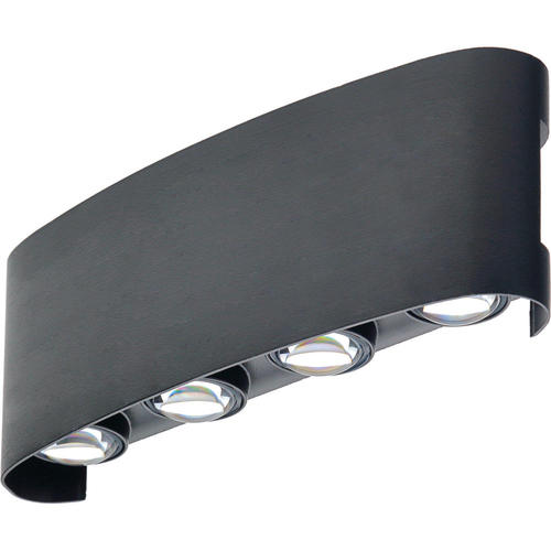 aplica led de fatada 8w ip65 710lm corp negru 3000k aluminiu