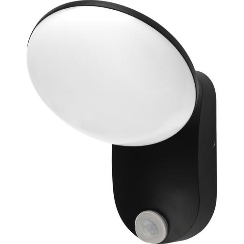 aplica led aluminiu 12w 1200lm corp negru ip54 ac senzor pir