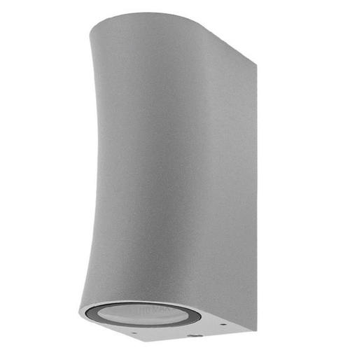aplica led de fatada aluminiu silver ip44 2 gu10