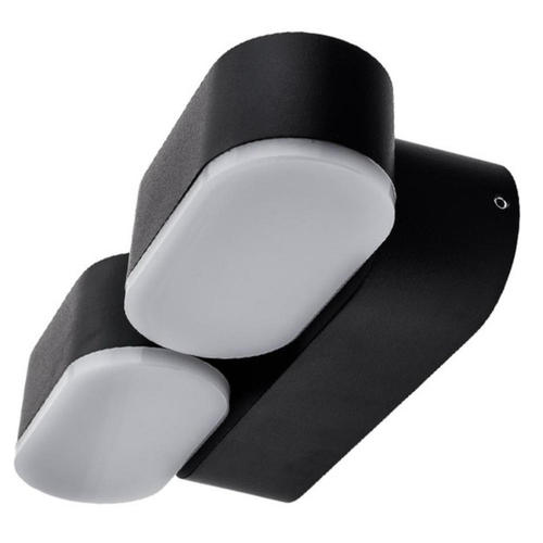 aplica led de fatada epistar 2 6w ip54 1320lm negru 3000k