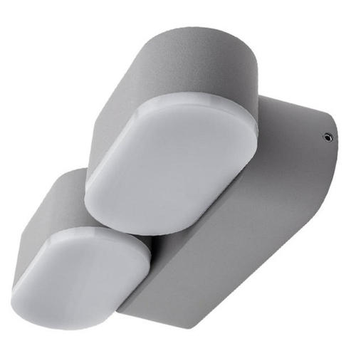 aplica led de fatada epistar 2 6w ip54 1320lm gri 3000k