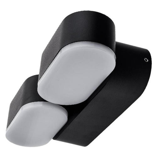 aplica led de fatada epistar 2 6w ip54 1320lm negru 4000k