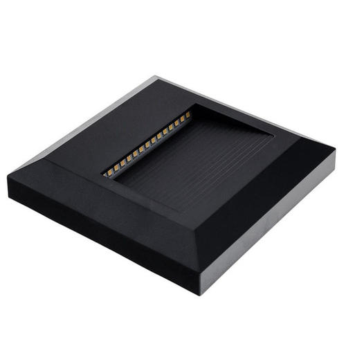 spot led patrat trepte negru 2w 3000k 120lm ip65