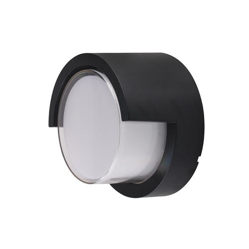 aplica led de fatada rotunda negru 12w 3000k 750lm ip65