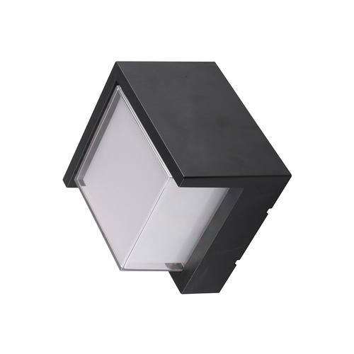 aplica led de fatada patrata negru 12w 4200k 750lm ip65