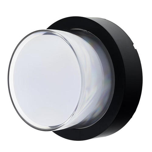 aplica led de fatada rotunda negru 12w 3000k 1000lm ip65