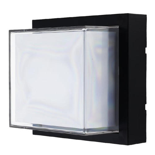 aplica led de fatada patrata negru 12w 4200k 1000lm ip65