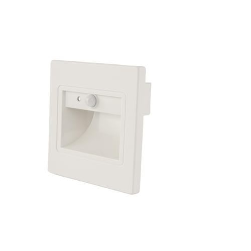 spot led patrat pentru trepte 1w 80lm w 3000k ac ip20 alba senzor