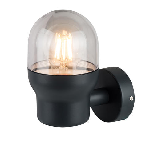 aplica de perete aluminiu corp negru ip44 1 e27 soclu ac