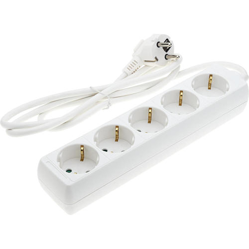 prelungitor cu 5 prize 3g10mm 15m 16a 230v max3500w ip20 alb