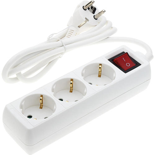 prelungitor cu 3 prize intrerupator 3g10mm 15m 16a 230v max3500w ip20 alb