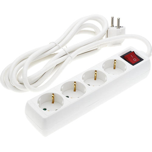 prelungitor cu 4 prize intrerupator 3g10mm 15m 16a 230v max3500w ip20 alb