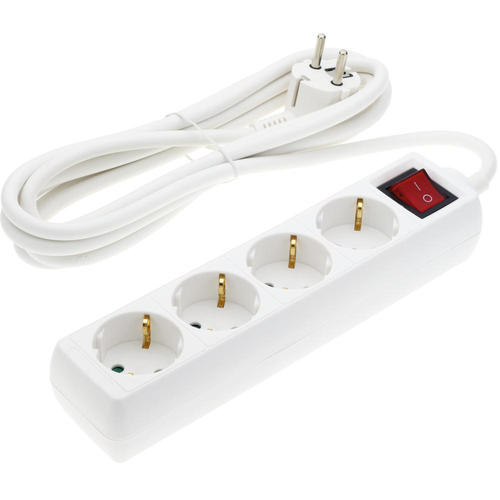 prelungitor cu 4 prize intrerupator 3g15mm 3m 16a 230v max3500w ip20 alb