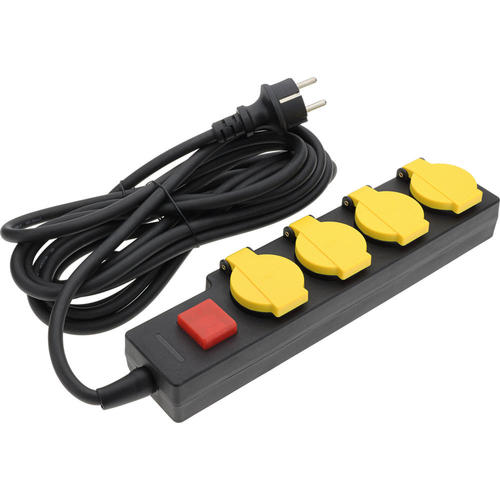 prelungitor cu 4 prize intrerupator h07rn3g15mm 5m 16a 250v max3500w ip44 galben negru