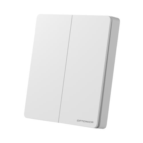 intrerupator kinetic cu telecomanda si controler 2 clapete alb